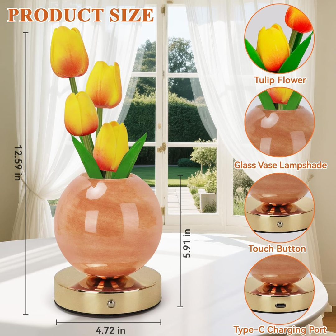 Lámpara Decorativa de Tulipanes Eternos